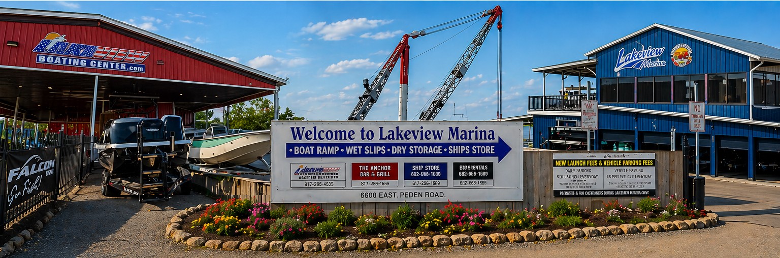 Lakeview Marina amenities and lake activities near Dallas Fort Worth Texas